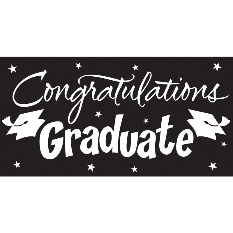 Black Graduation Banner