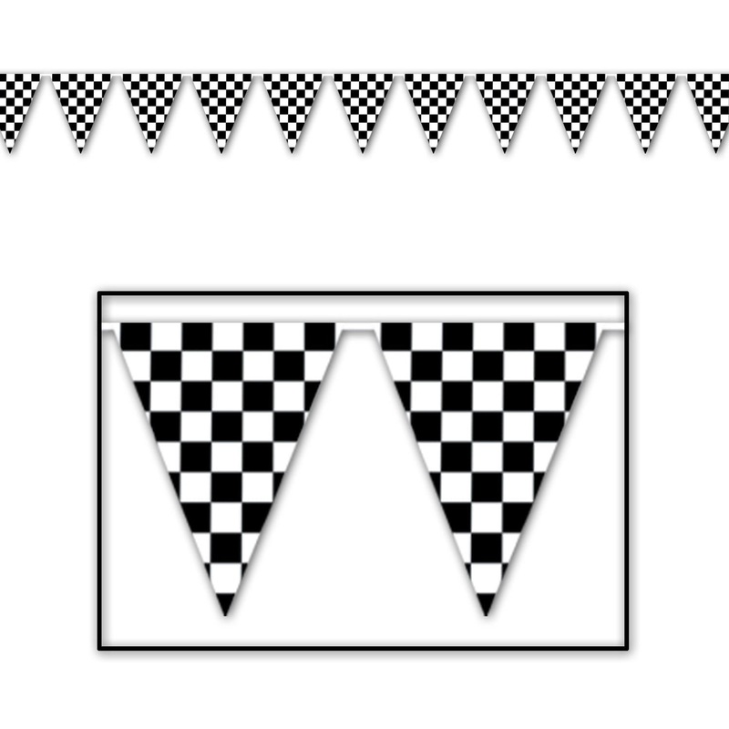 Checkered Pennant Banner 30'