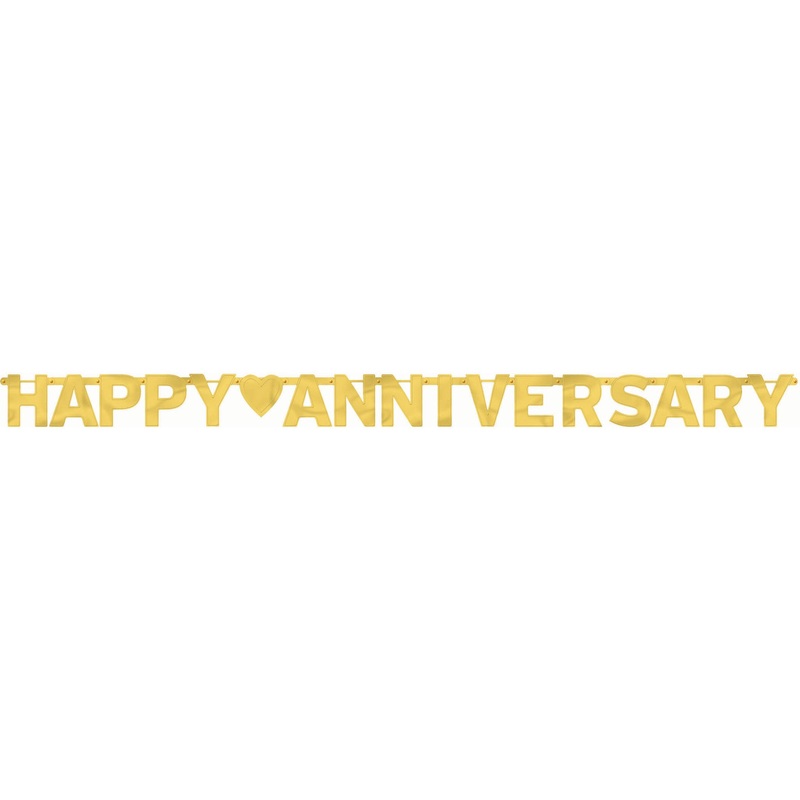 Gold Happy Anniversary Banner