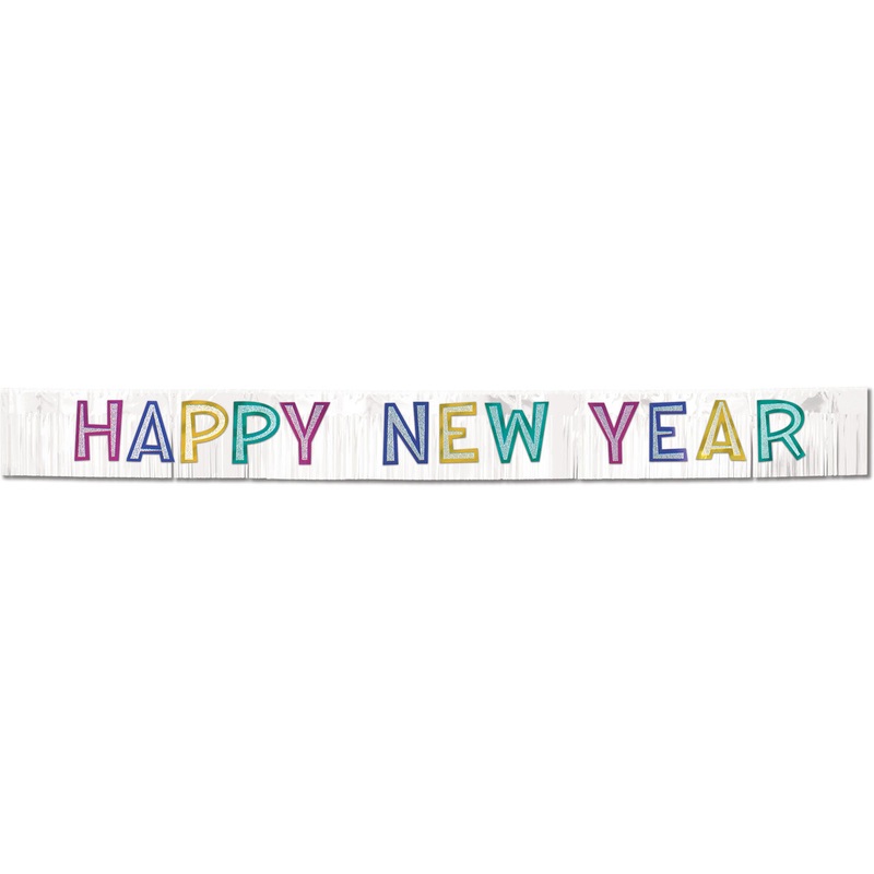 Metallic Happy New Year Banner