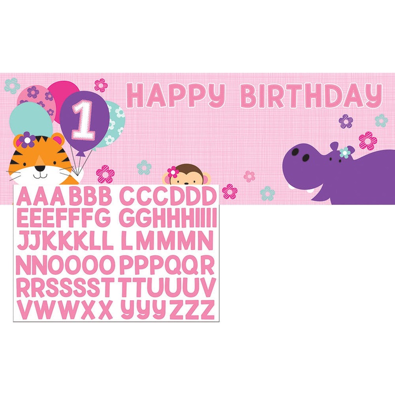 One is Fun Girl Party Banner