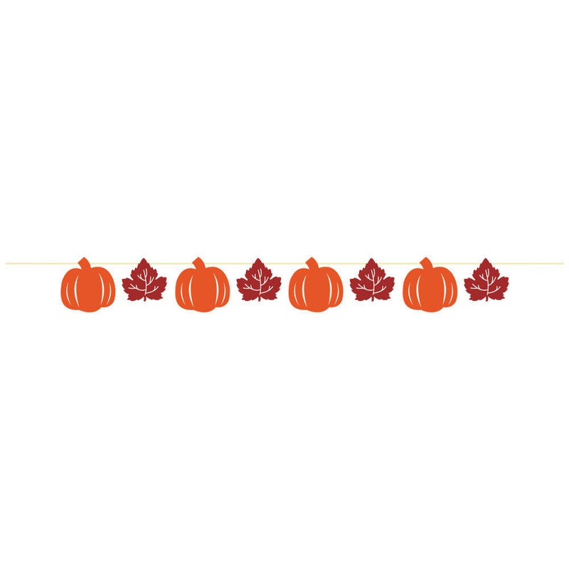 Pumpkins & Leaves Ribbon Banner