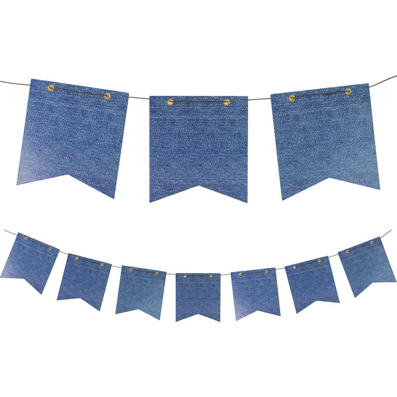 12" Denim Pennant Banner