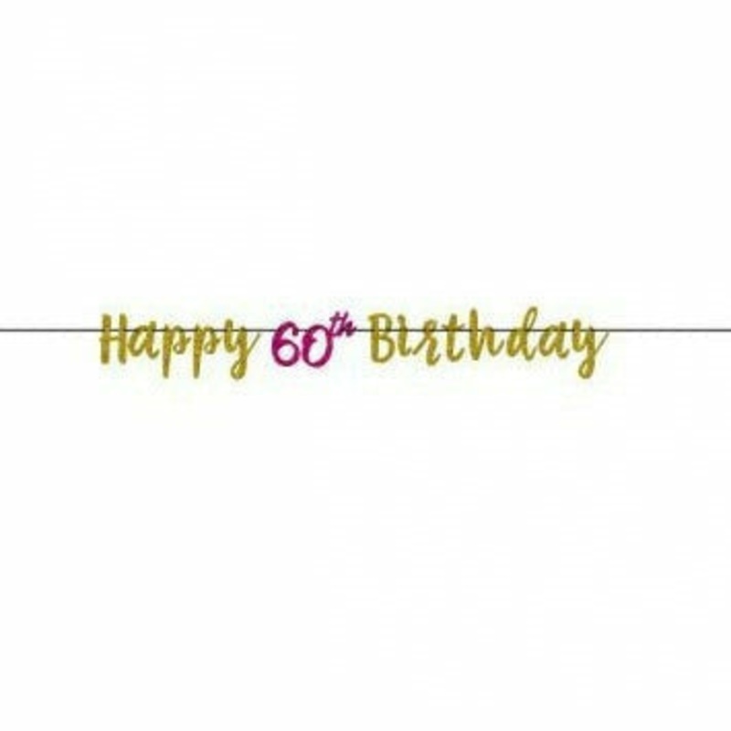 60th PINK/GD LETTER BANNER
