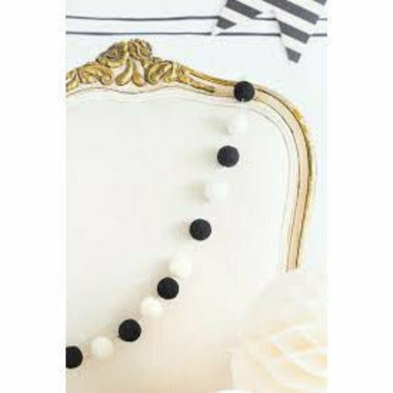 Black & White Felt Ball Banner