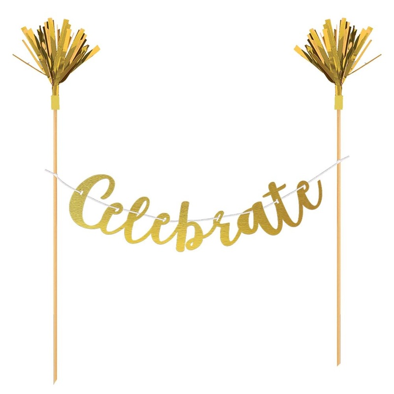 Celebrate Gold Cake Banner