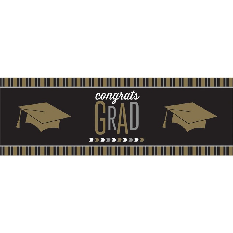 Glitzy Grad Plastic Party Banner