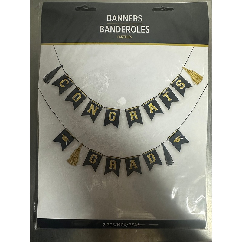 Gold Congrats Grad Banner