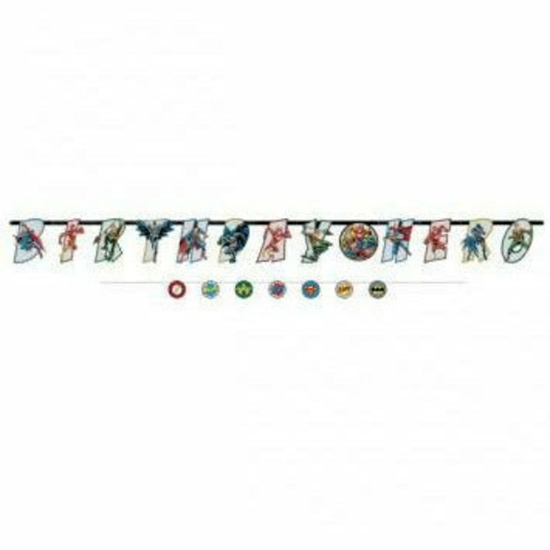 JUSTICE LEAGUE BDAY BANNER