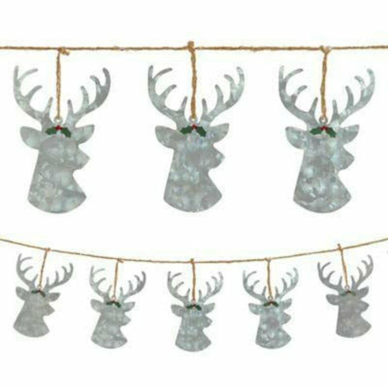 Reindeer Christmas Metal Banner