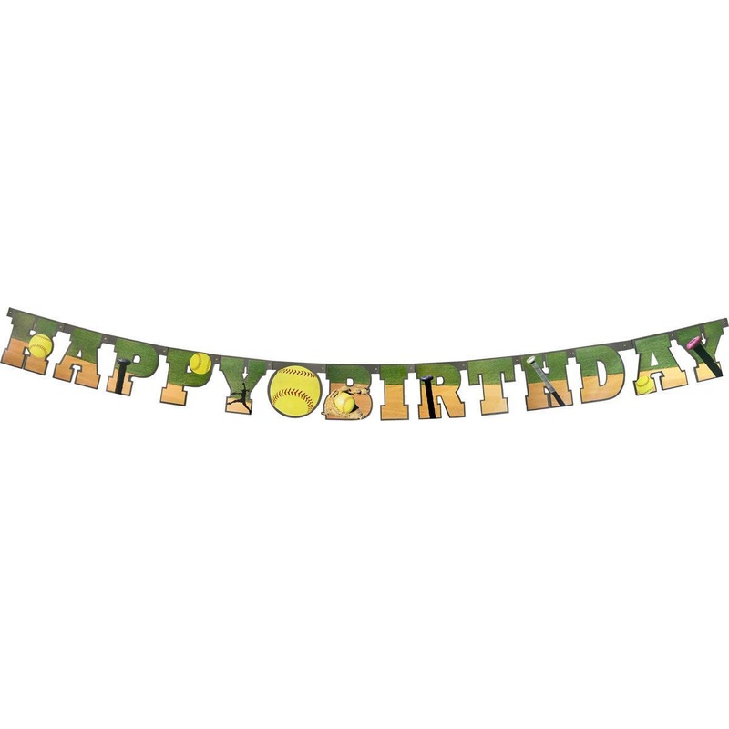 SoftBall Happy Birthday Banner