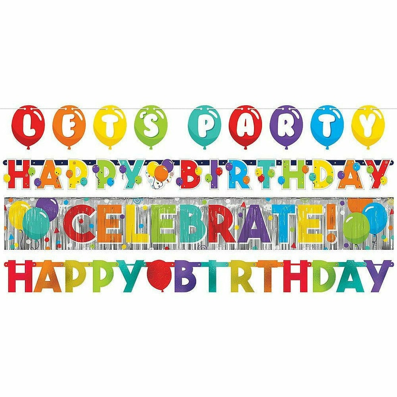 Birthday Balloons Banners 4ct