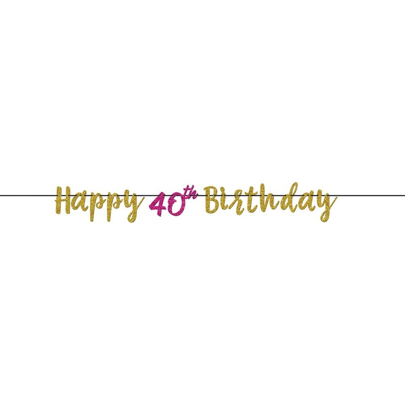 Pink-Gold 40 Letter Banner