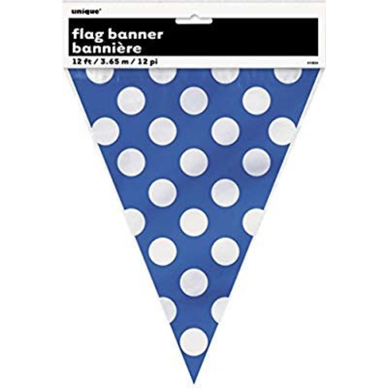 Royal Blue Dots Flag Banner 12ft