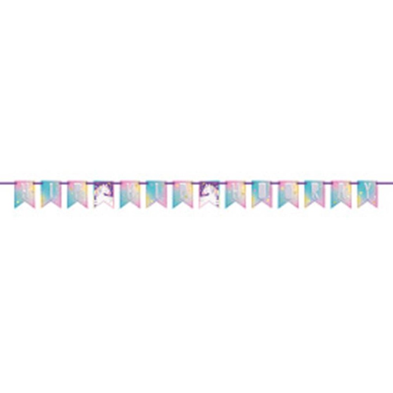Unicorn Party Pennant Banner 7ft