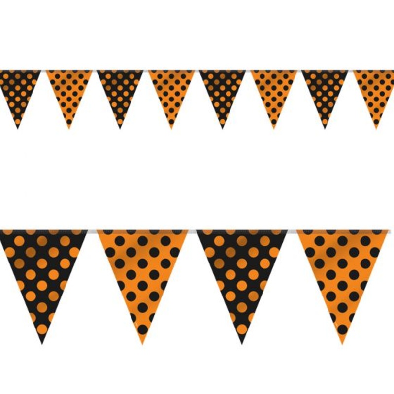 Black and Orange Pennant Banner