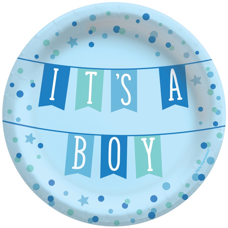 Blue Banner Baby Dinner Plates