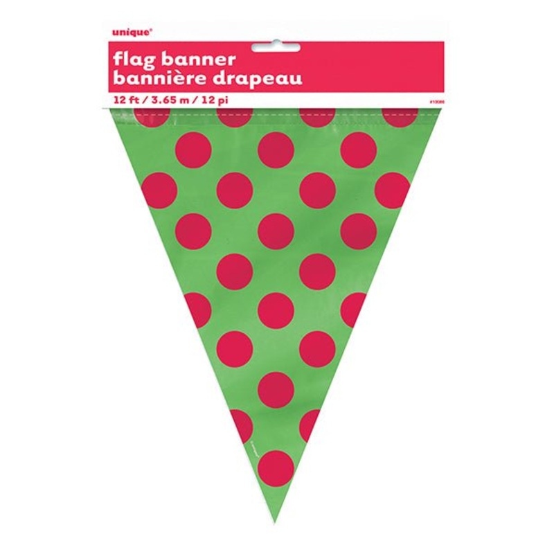 Dots Flag Banner - Red & Green