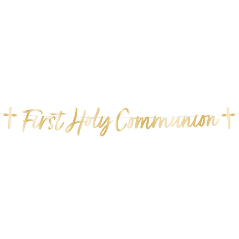 Gold First Holy Communion Banner