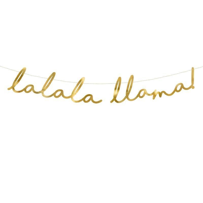 Gold Lalala Llama Banner