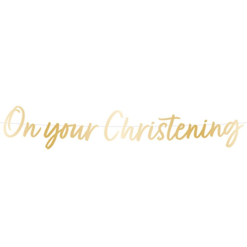 Gold On your Christening Banner