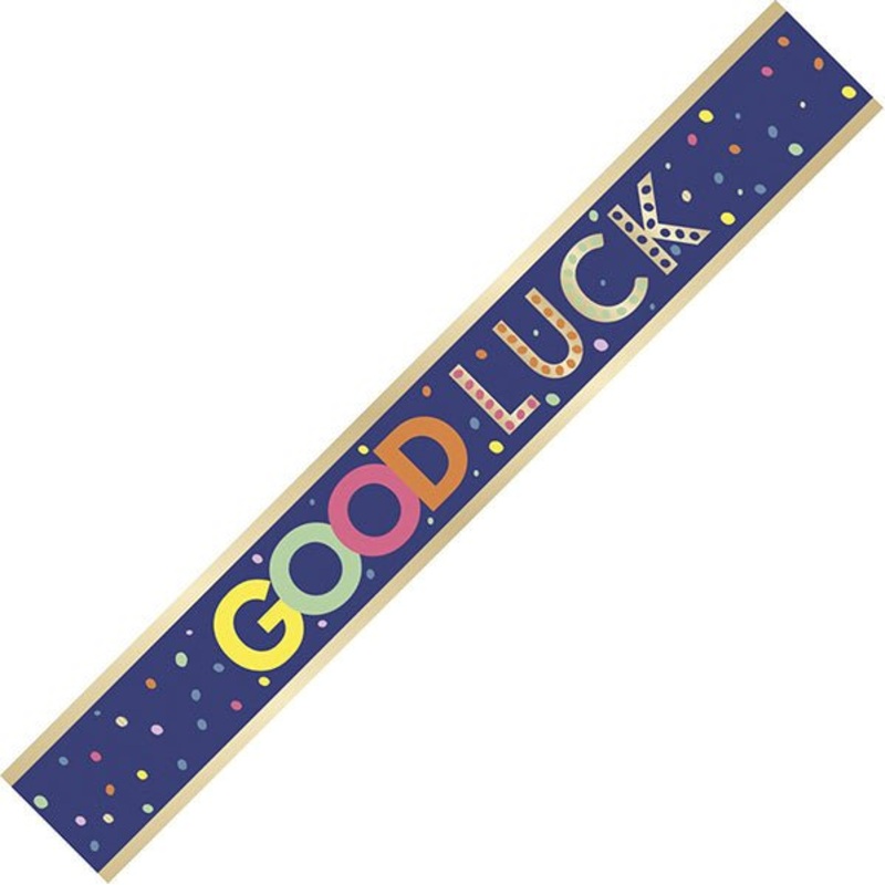 "Good Luck" Foil Banner - 2.74m