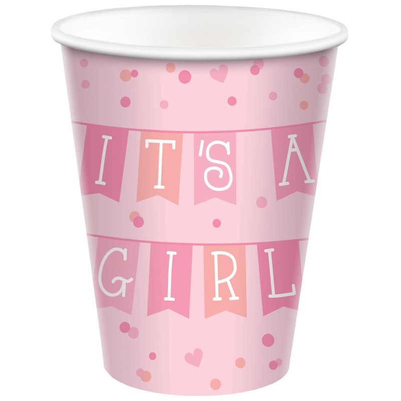 Pink Banner Baby 9oz Cups