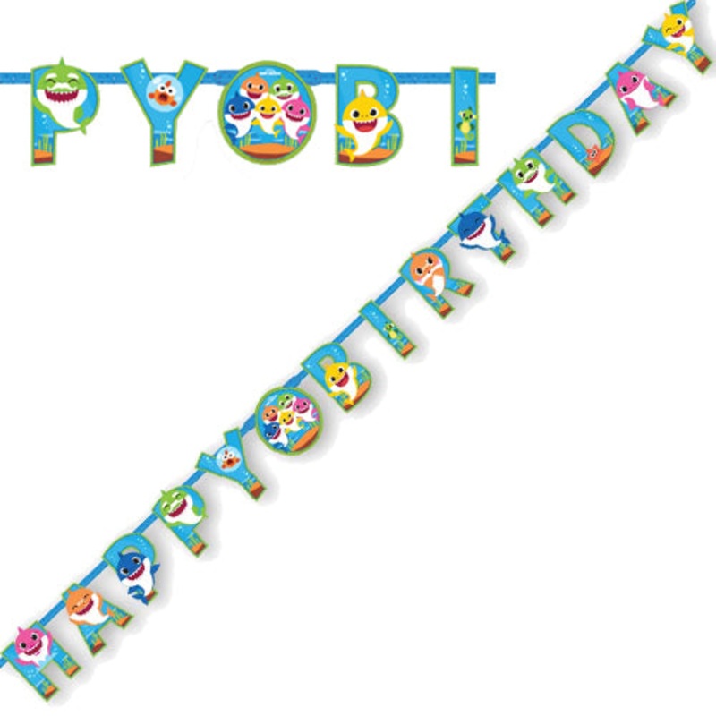 Baby Shark Happy Birthday Banner