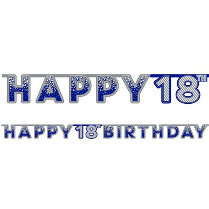 Blue 18th Birthday Letter Banner
