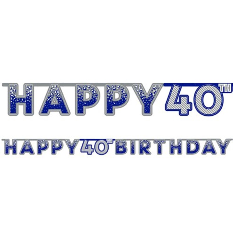 Blue 40th Birthday Letter Banner