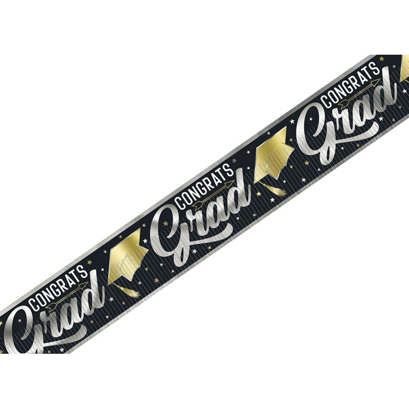 Congrats Grad Foil Fringe Banner