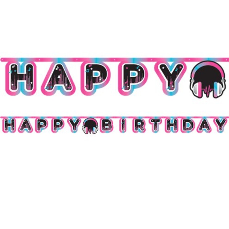 Custom Age Birthday Music Banner