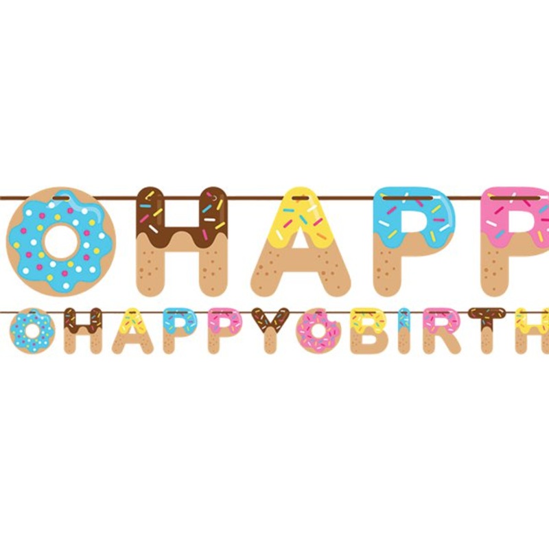 Doughnut Happy Birthday Banner