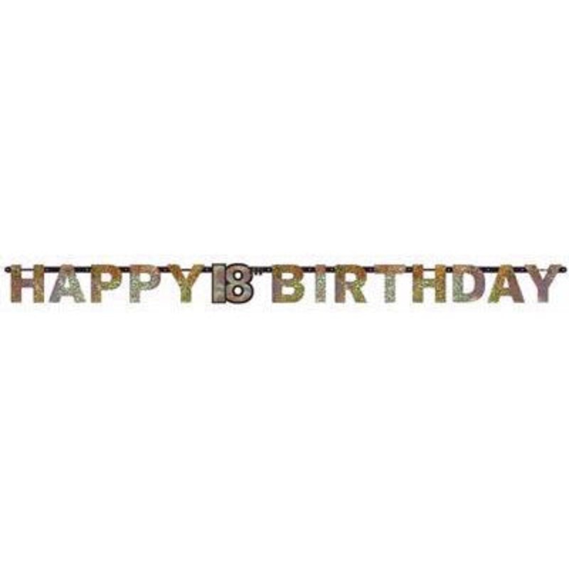 Gold 18th Birthday Letter Banner
