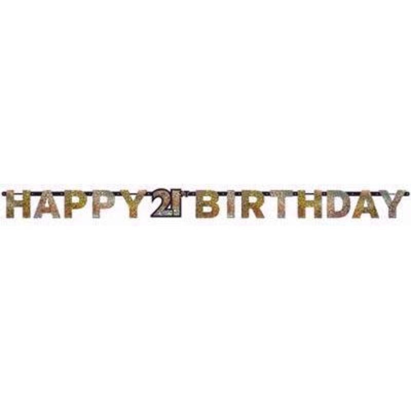 Gold 21st Birthday Letter Banner