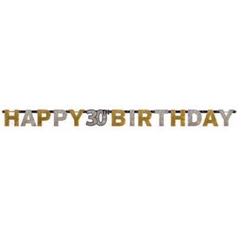 Gold 30th Birthday Letter Banner