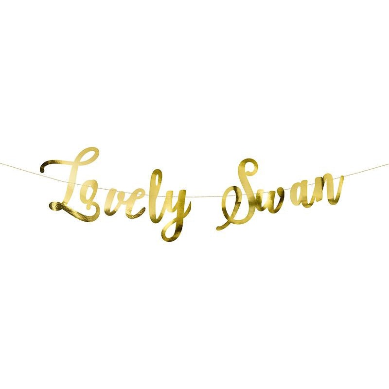 Gold Lovely Swan Banner