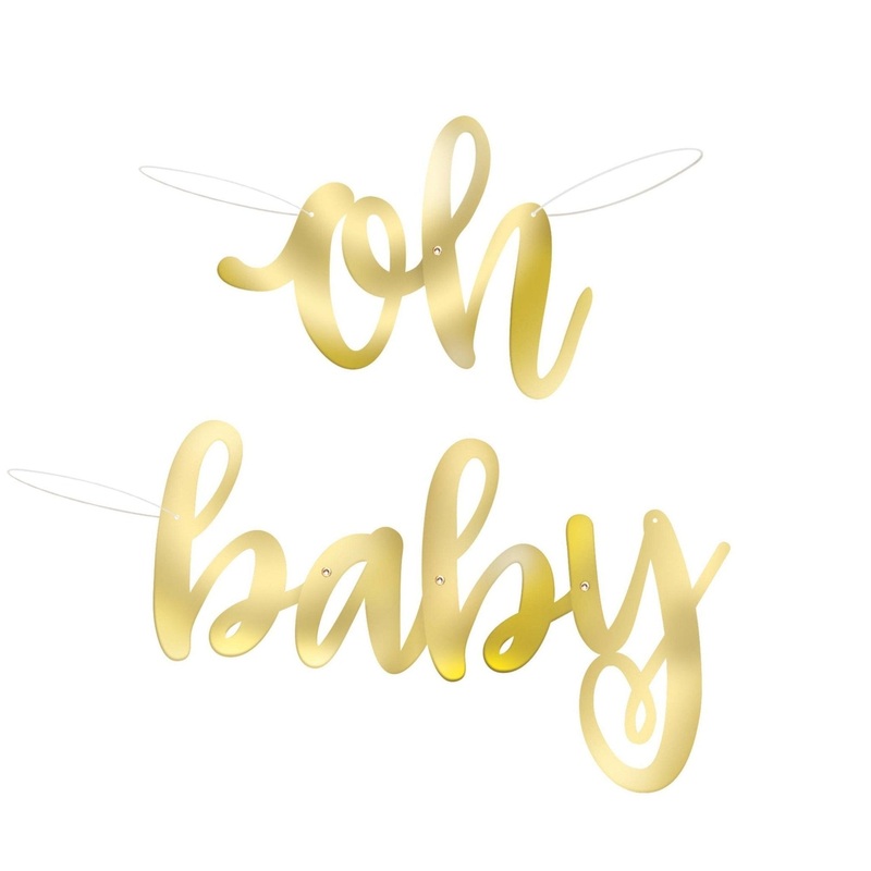 Gold "Oh Baby" Shower Banner