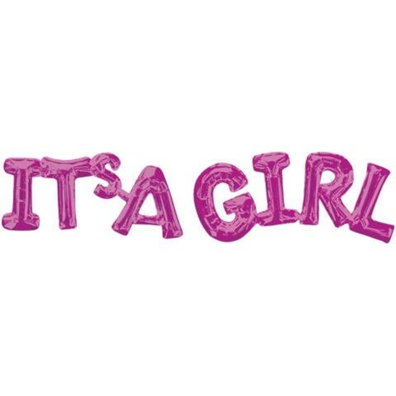 It's a Girl Pink Balloon Banner