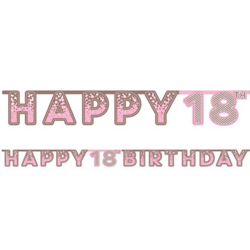 Pink 18th Birthday Letter Banner