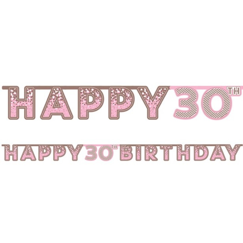 Pink 30th Birthday Letter Banner