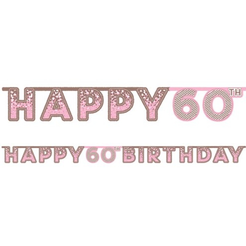 Pink 60th Birthday Letter Banner