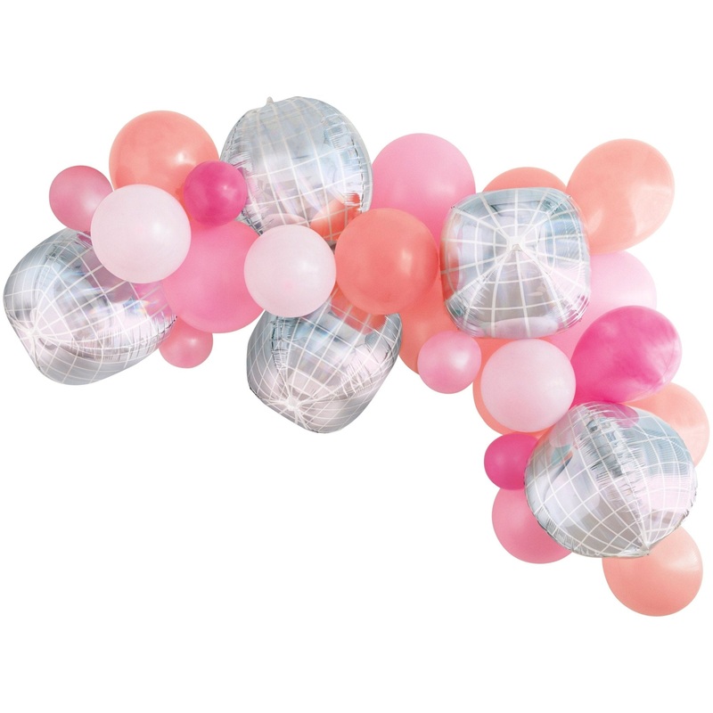 Pink Disco Balloon Banner
