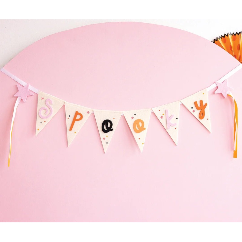 Pink Spooky Felt Banner