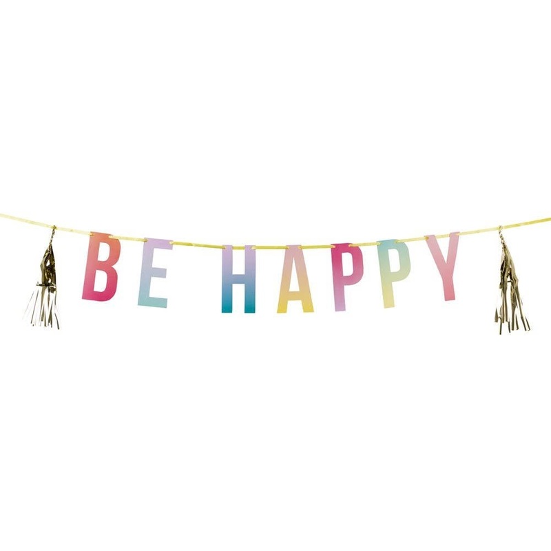 Rainbow "Be Happy" Banner