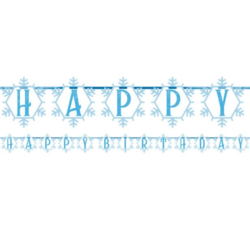 Snow Queen Happy Birthday Banner