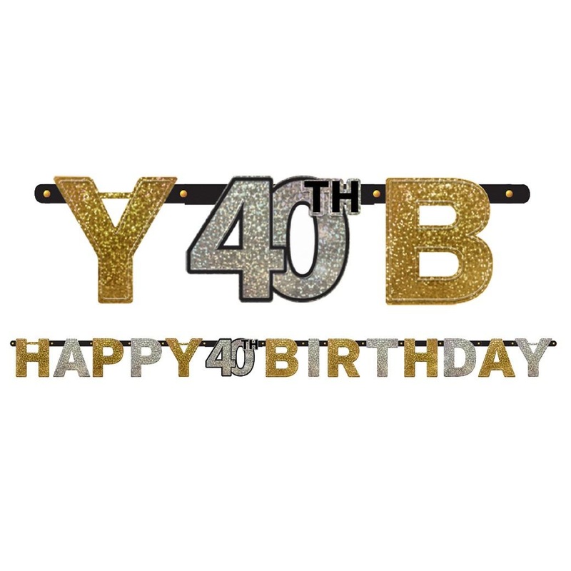 Sparkling 40th Birthday Banner