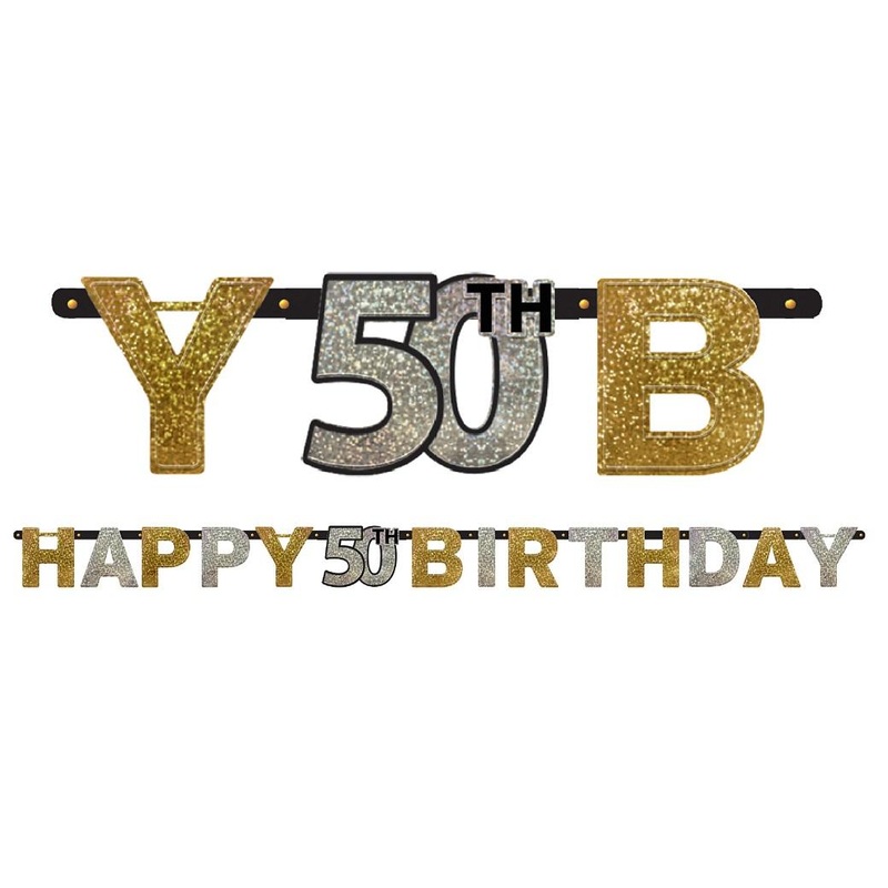 Sparkling 50th Birthday Banner