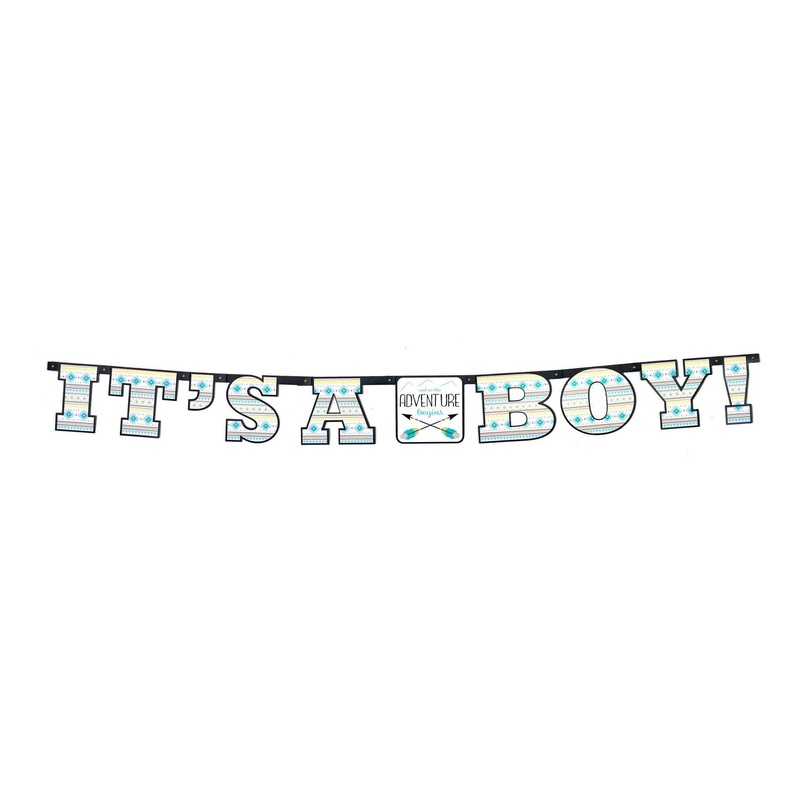 Tribal "It's a Boy" Baby Banner