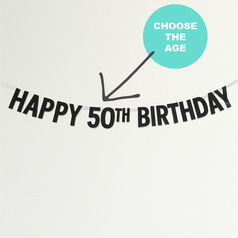 Black Birthday Banner - Age